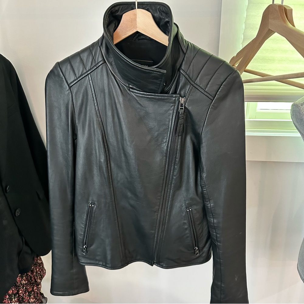 Mackage Black Lamb Leather Jacket. Size Small.
